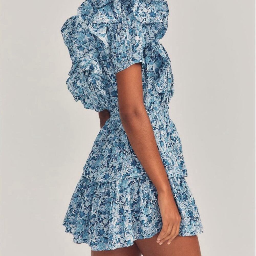 LoveShackFancy X Liberty London Blue Floral Natasha Dress Love Shack Sz XS - Picture 2 of 9